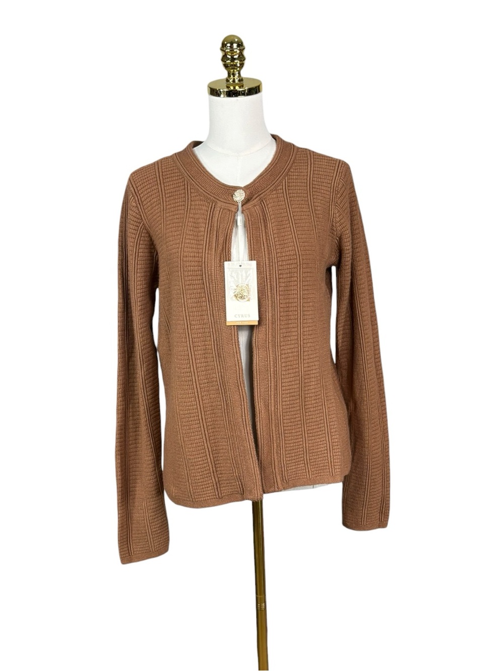 NWT Cyrus one button brown cardigan size L